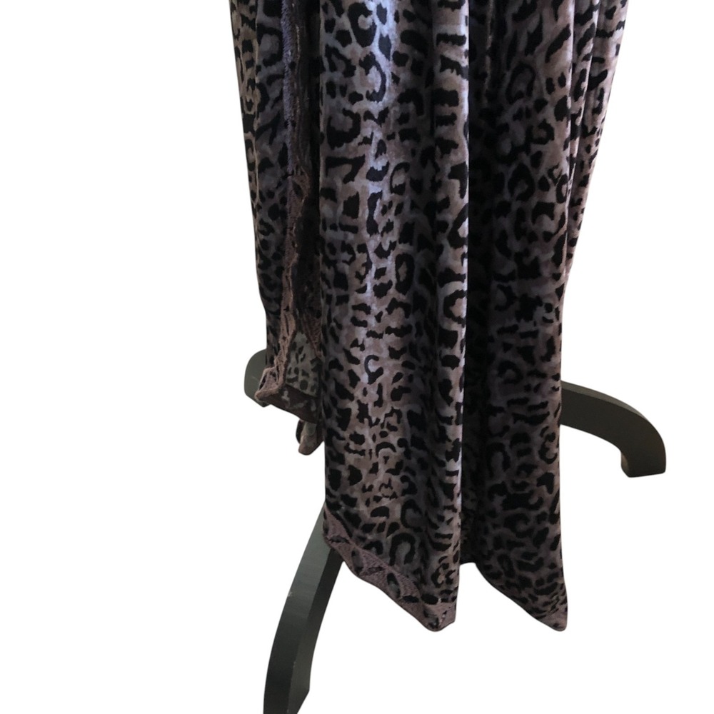 JOHNNY WAS Deep V-Neck Elegant Ombre Leopard Silk Velvet‎ Wrap Midi Dress M $330 - Picture 10 of 16